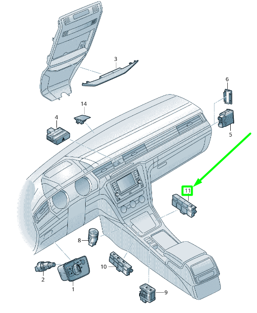 new vw passat b8 3g dashboard switch module dummy cover 3g0927238fwzu original