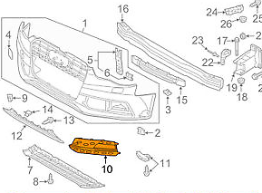 new audi a5 s5 8ta front bumper left fog light grille 8t0807682j01c original