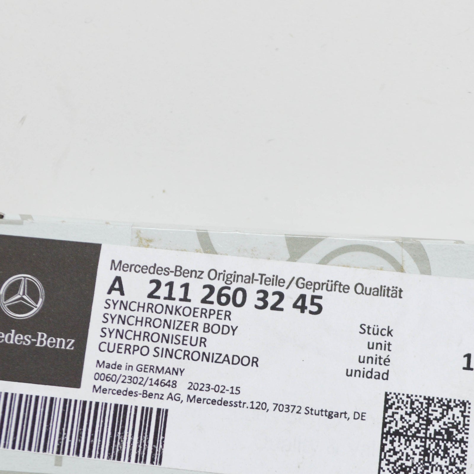 NEW MB SPRINTER 906 TRANSMISSION SYNCHRONIZER BODY A2112603245 ORIGINAL