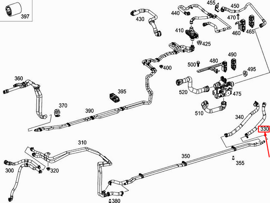 new mercedes-benz glc x253 engine coolant hose a2535019082 original