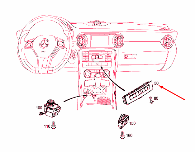 new mercedes-benz slk r172 upper control panel switch block a1729059901 original