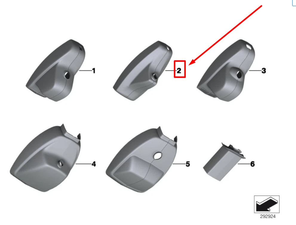 NEW BMW 5 E60 WINDSHIELD MIRROR ASSEMBLY COVER 51169121512 9121512 ORIGINAL