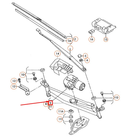 NEW VW PASSAT B6 FRONT WINDSCREEN WIPER BRACKET LINKAGE LHD 3C1955601 ORIGINAL