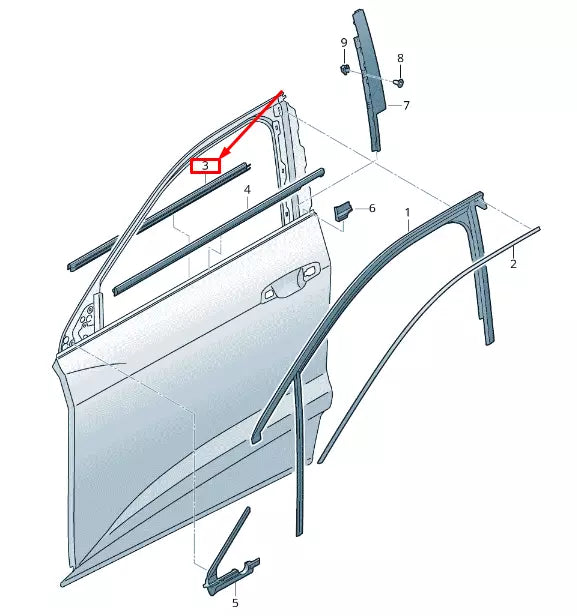 NEW AUDI E-TRON GEN FRONT LEFT DOOR WINDOW APERTURE SEAL 4KE837479A