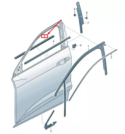 NEW AUDI E-TRON GEN FRONT LEFT DOOR WINDOW APERTURE SEAL 4KE837479A