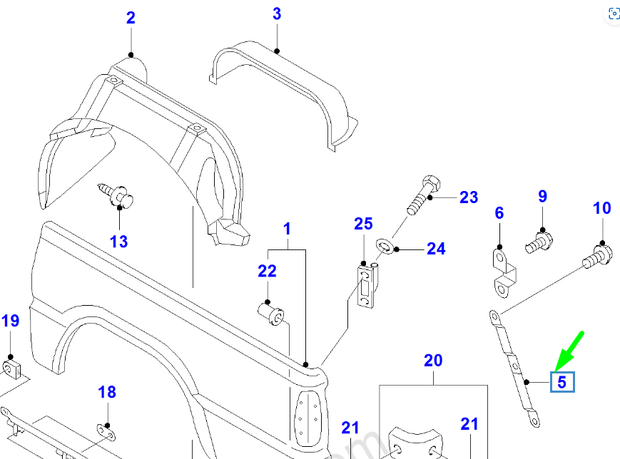 new ford ranger mk2 rear side panel safety strip xm34-j21952-kc 4178606 original