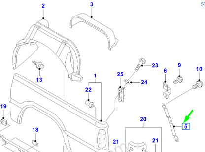 new ford ranger mk2 rear side panel safety strip xm34-j21952-kc 4178606 original