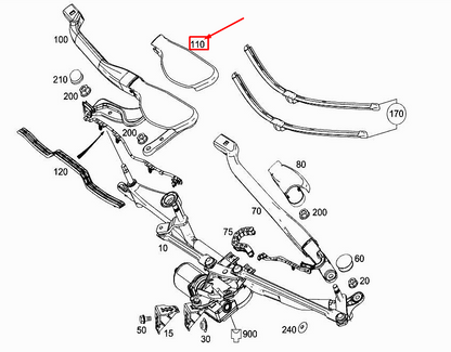 new mercedes-benz sl r231 front left wiper arm cover a2318240349 original
