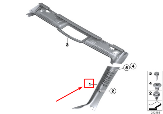 new bmw 6 cabrio f12 windshield right vertical trim 51437226444 7226444 original