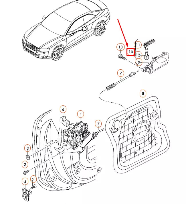 NEW AUDI RS5 QUATTRO 8T FRONT RIGHT DOOR INNER ACTUATOR 8T0837020C6PS ORIGINAL