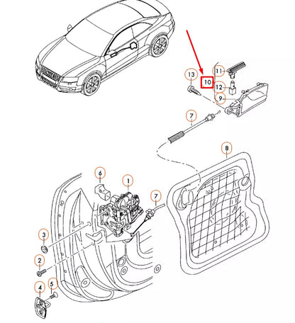 NEW AUDI RS5 QUATTRO 8T FRONT RIGHT DOOR INNER ACTUATOR 8T0837020C6PS ORIGINAL