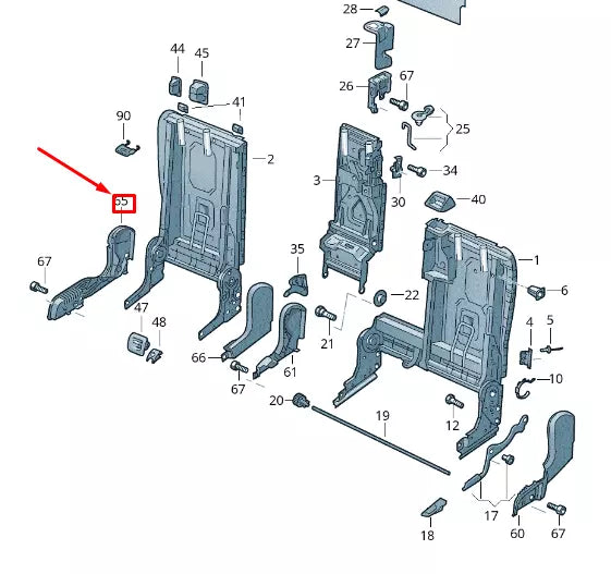 NEW VW TOUAREG 7P REAR RIGHT OUTER SEATBACK FITTING COVER 7P0885788D82V