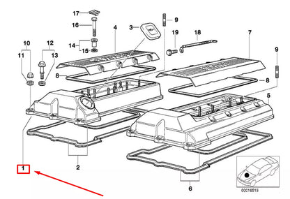 NEW BMW X5 E53 RIGHT VALVE COVER 11121703172 1703172 ORIGINAL