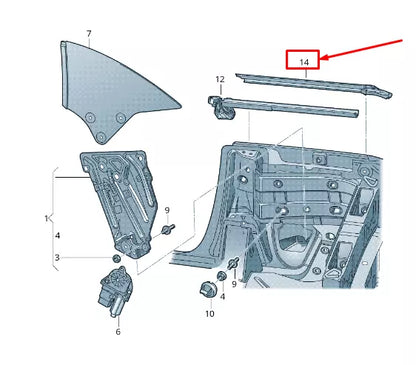 NEW VW EOS 1F REAR RIGHT OUTER WINDOW APERTURE SEAL 1Q0853300P1HH ORIGINAL