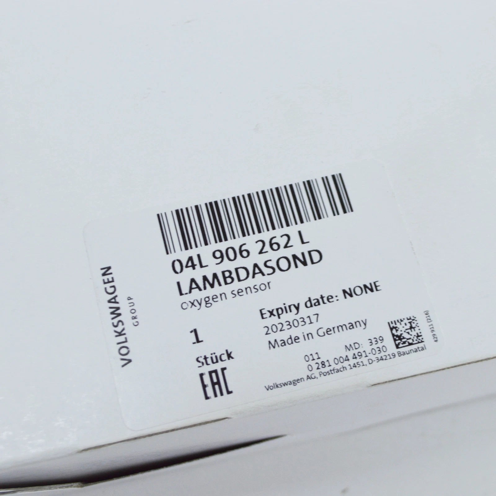 NEW VOLKSWAGEN CADDY 2K LAMBDA PROBE 04L906262L ORIGINAL