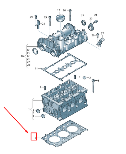 new vw touran 5t engine cylinder head gasket 04c103383ab original
