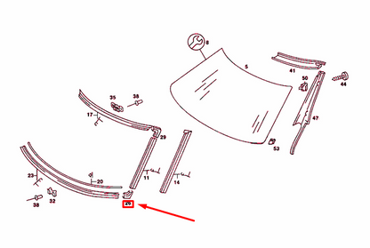 NEW MERCEDES-BENZ SL R107 WINDSHIELD LEFT OUTER MOUDING A1076713530 ORIGINAL