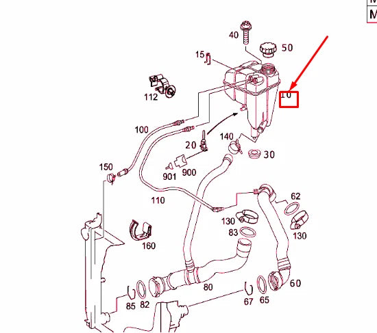 NEW MERCEDES-BENZ SL R230 EXPANSION TANK A2305000249