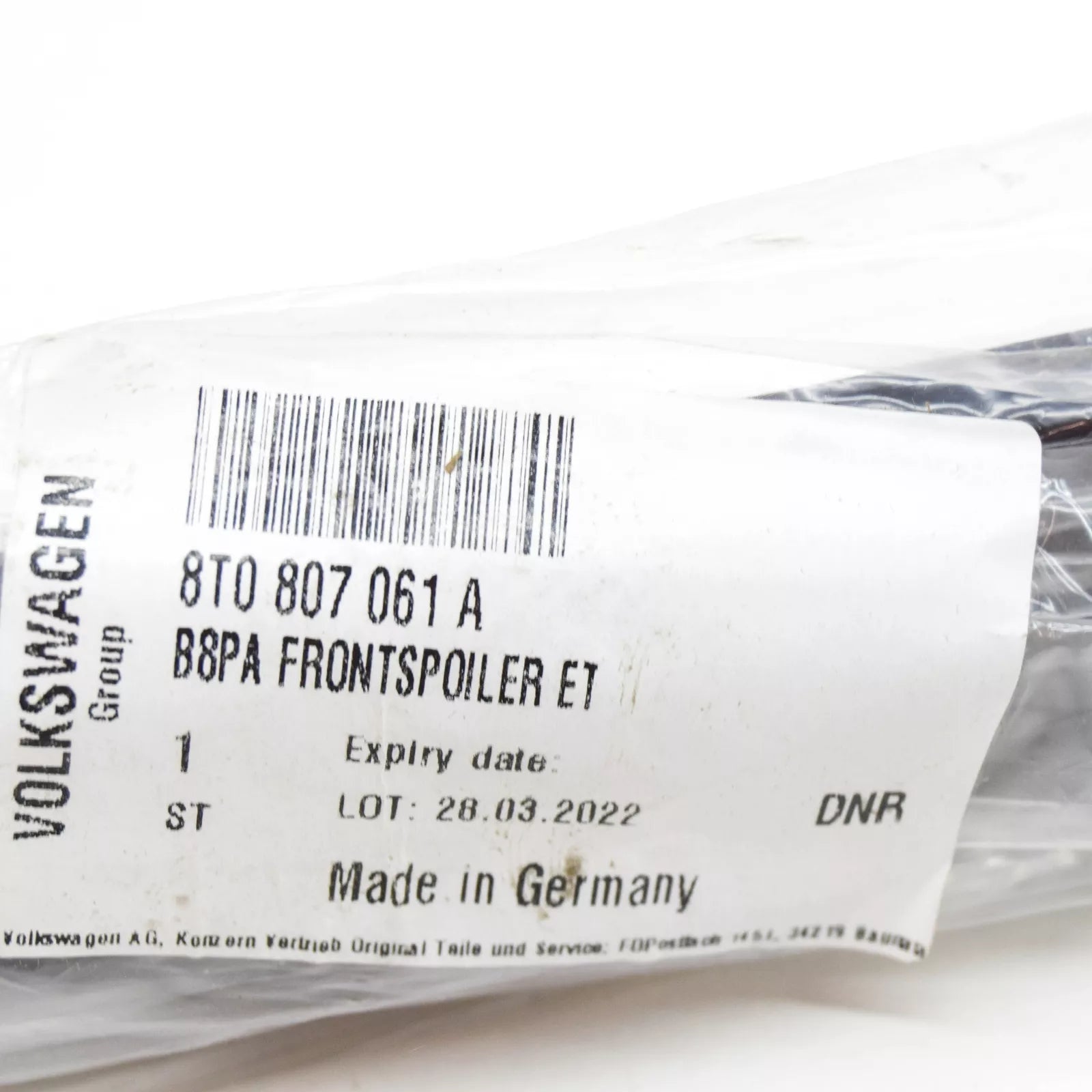 NEW AUDI A5 8T FRONT SPOILER 8T0807061A ORIGINAL