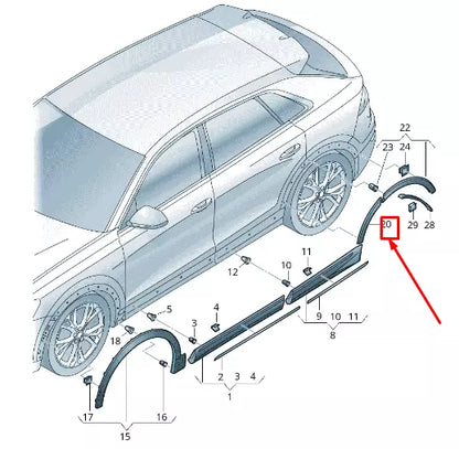 NEW AUDI Q8 4MN REAR LEFT DOOR WHEEL COVER 4M88548194W3 ORIGINAL