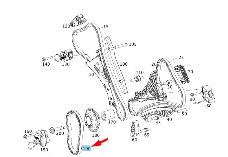 new mercedes-benz ml w166 amg lower tooth chain a0009931778 original
