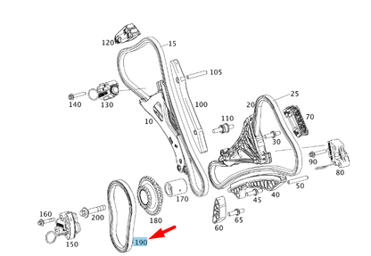 new mercedes-benz ml w166 amg lower tooth chain a0009931778 original