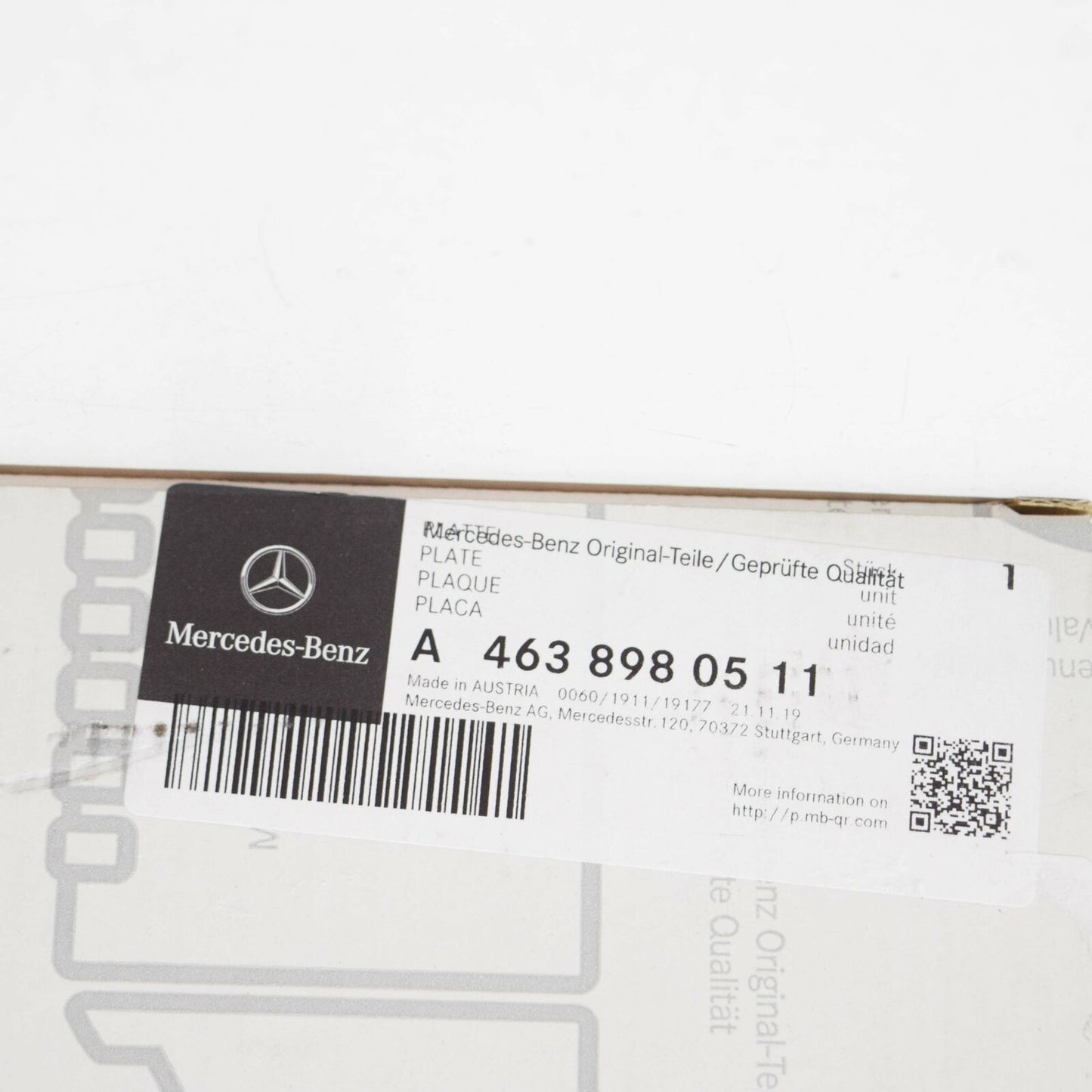 NEW MERCEDES-BENZ G W463 SPARE WHEEL CARRIER EMBLEM PLATE A4638980511 ORIGINAL