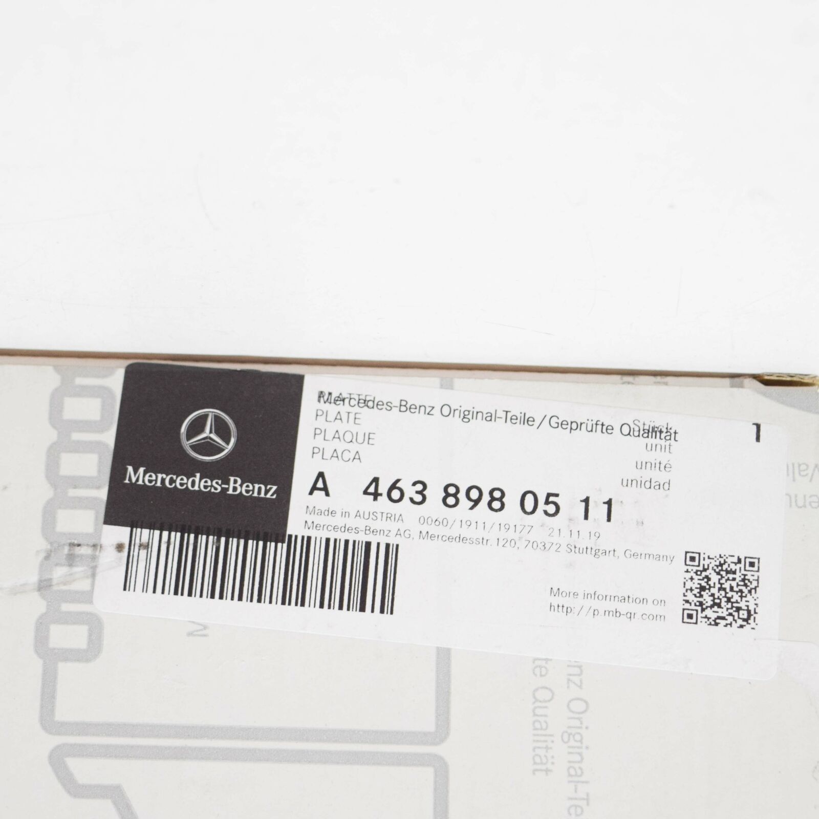 NEW MERCEDES-BENZ G W463 SPARE WHEEL CARRIER EMBLEM PLATE A4638980511 ORIGINAL