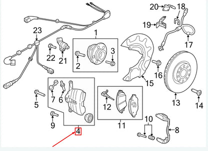 NEW VW GOLF VII 5G MK7 FRONT LEFT BRAKE CALIPER 5QM615123B ORIGINAL
