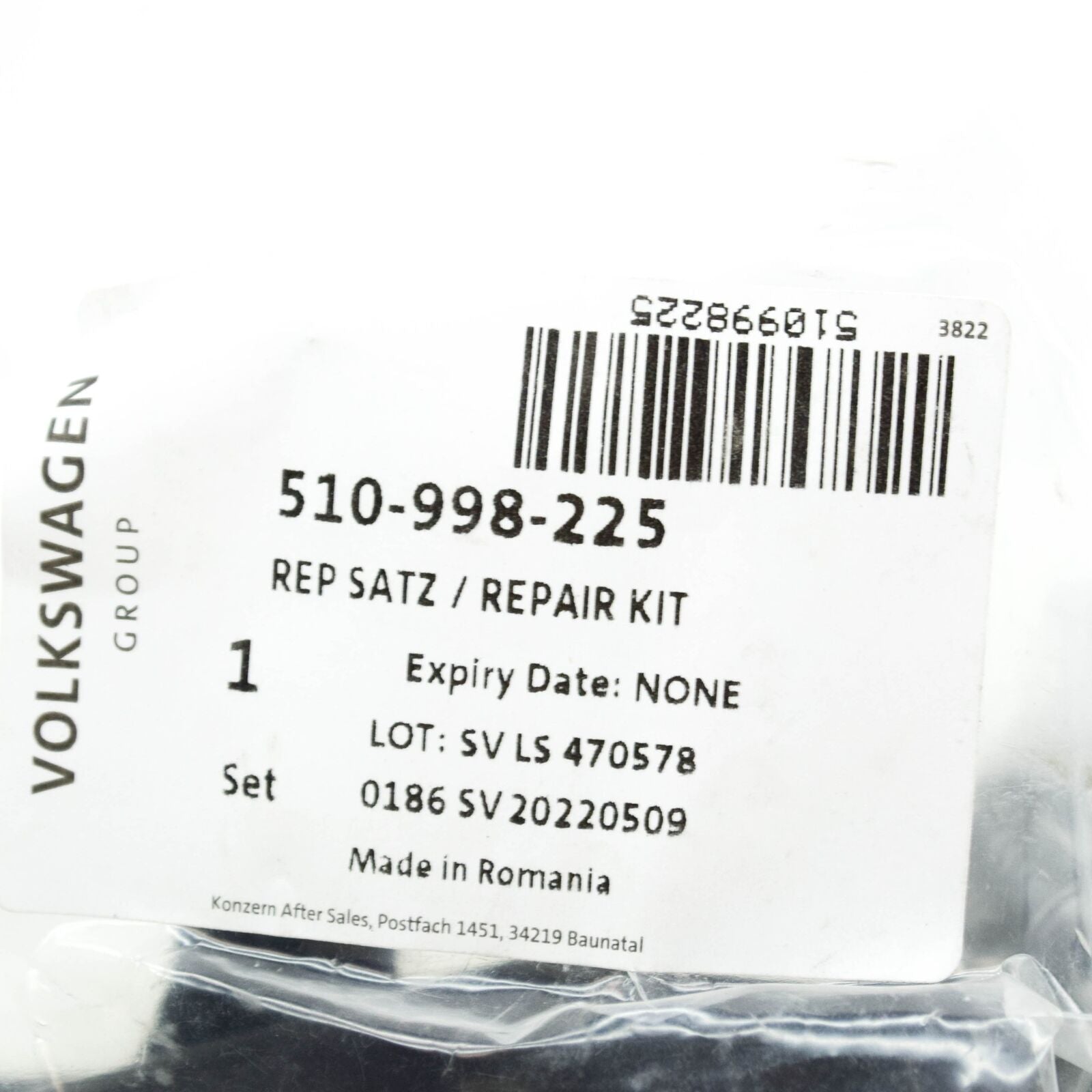 NEW VOLKSWAGEN GOLF SPORTSVAN AM1 LEFT HEADLIGHT REPAIR KIT 510998225 ORIGINAL