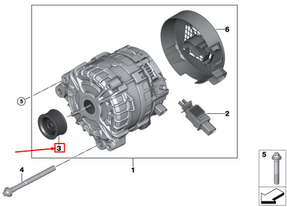 new bmw 5 touring g31 alternator pulley 12318643326 original