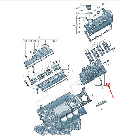 new vw touareg 7p mk2 cylinder head dowel sleeve 059103139a original