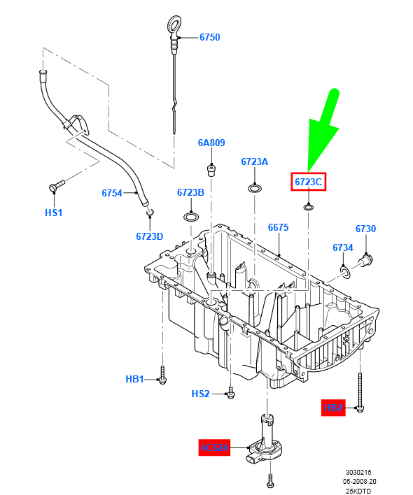 new ford kuga mk1 c394 engine oil pan seal ring m 1371661 original