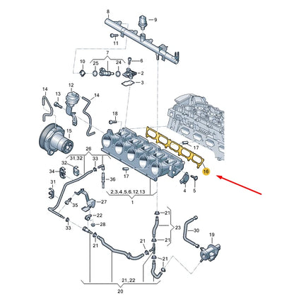 NEW AUDI RS Q3 F3 LOWER INTAKE MANIFOLD GASKET SEAL 07K133379G ORIGINAL