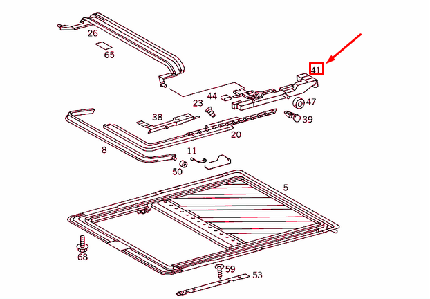 NEW MERCEDES-BENZ C W202 SLIDING ROOF FRAME LEFT ANGLE A2027800912 ORIGINAL