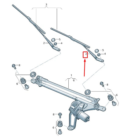 NEW AUDI A6 C8 FRONT RIGHT WIPER ARM LHD 4K19554081P9 4K1955408 1P9