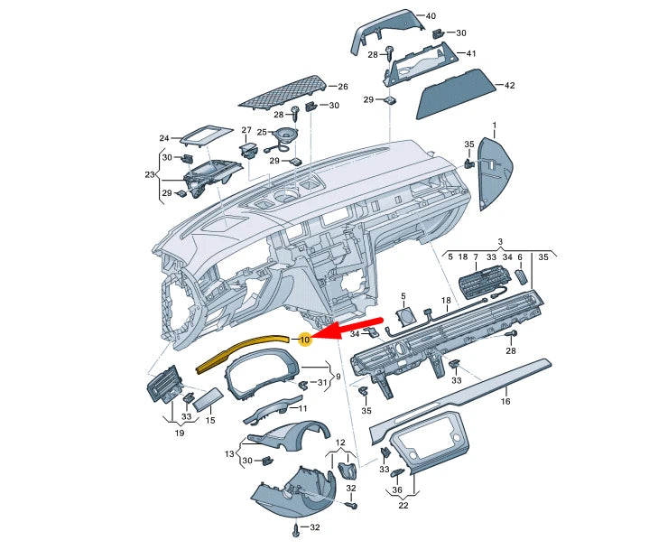 NEW VW ARTEON 3H7 INSTRUMENT PANEL LEFT TRIM LHD 3G8854381AXVC ORIGINAL