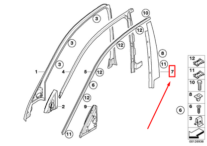 new bmw 5 e60 front right door molding 51337033804 7033804 original