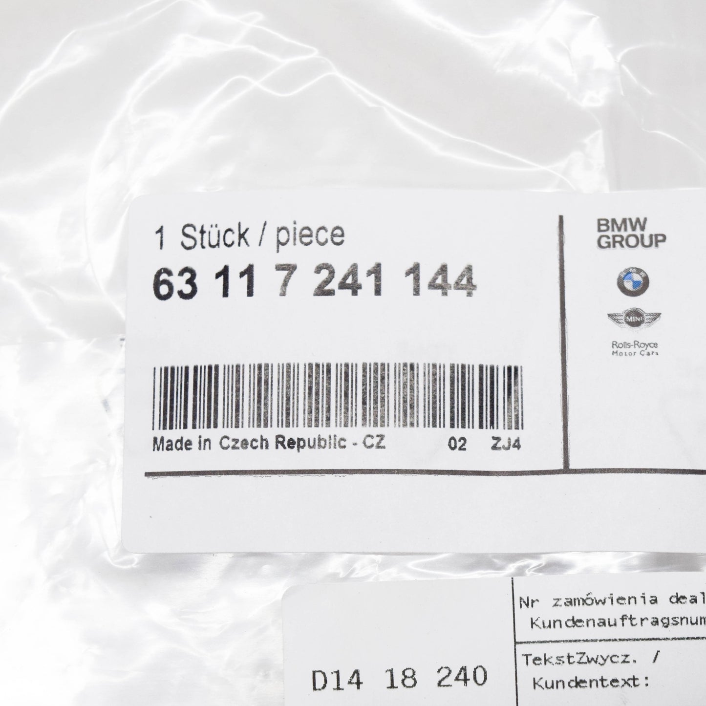 new bmw 3 e92 front gasket headlight right 63117241144 7241144 original