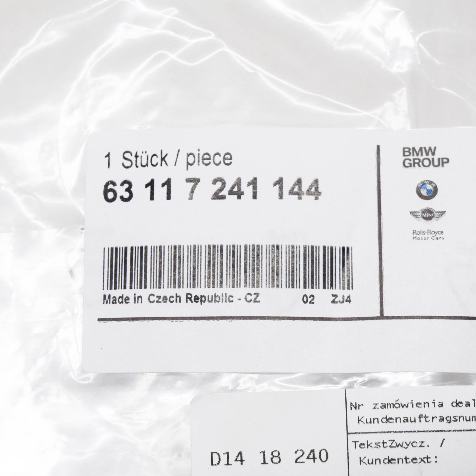 new bmw 3 e92 front gasket headlight right 63117241144 7241144 original