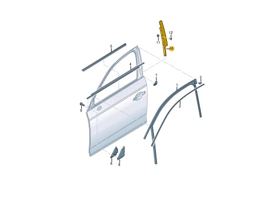 NEW AUDI A4 AVANT B9 LEFT EXTERIOR B PILLAR TRIM 8W0837901A5FQ