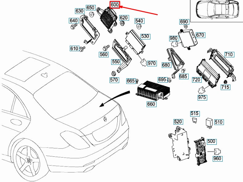 NEW MERCEDES-BENZ C W205 VOLTAGE CONVERTER A0008270705 ORIGINAL