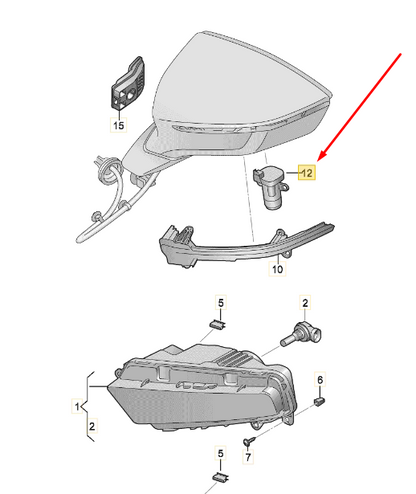 new seat ateca kh7 front left peripheral light 576945291f lhd original