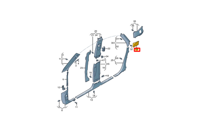 NEW AUDI E-TRON INTERIOR QUARTER PANEL TRIM PANEL RIGHT 4KE8685301LX ORIGINAL