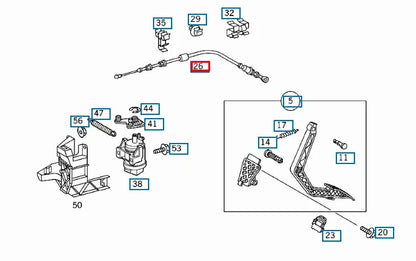 NEW MERCEDES BENZ ML W163 ACCELERATOR PEDAL CABLE LHD A1633010523