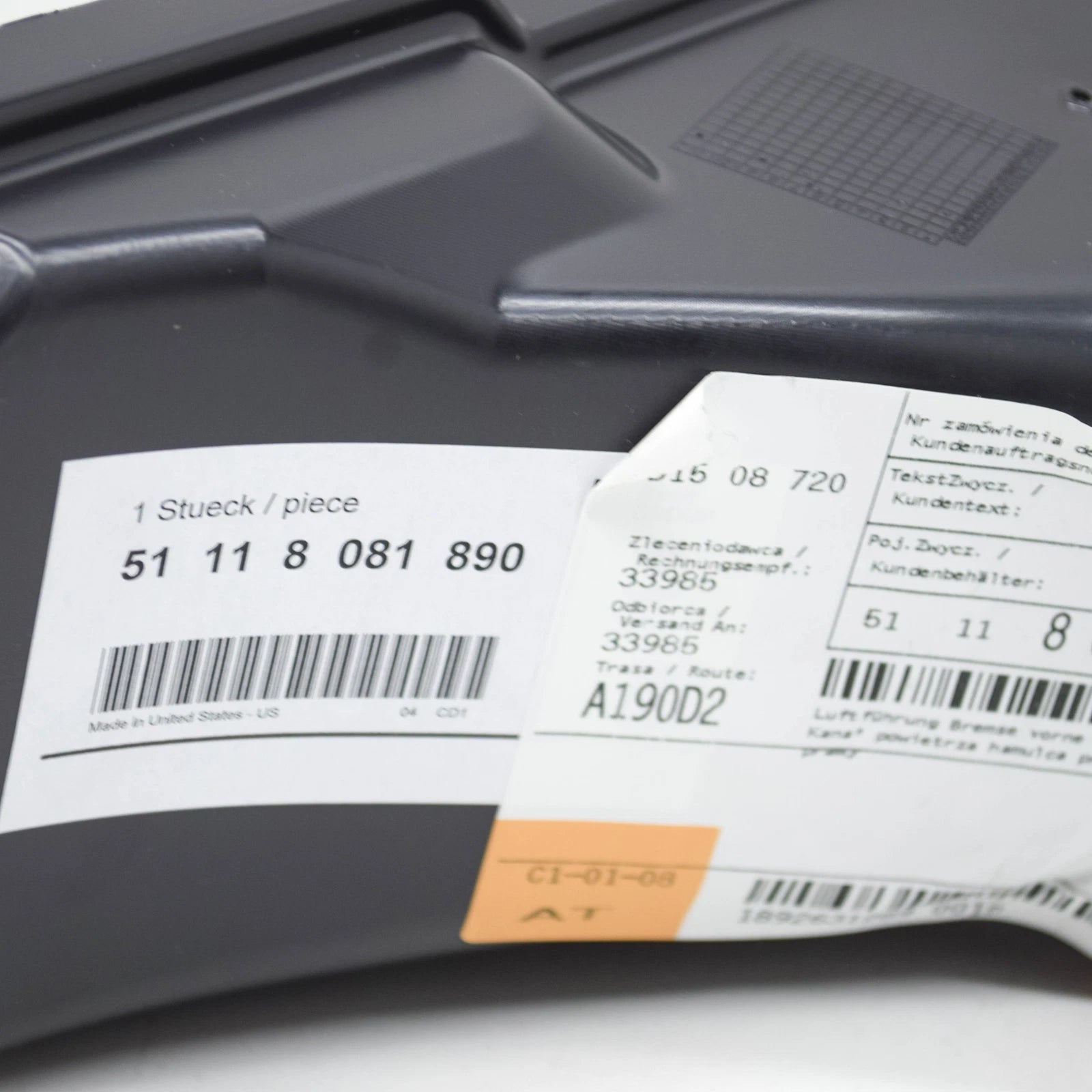 NEW BMW X3 G01 RIGHT AIR DUCT TUBE 51118081890 ORIGINAL