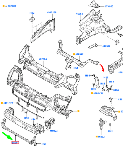 new ford transit connect mk1 front radiator support bracket 4572692 original
