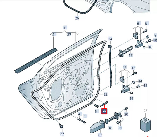 NEW AUDI A6 C8 RIGHT LOWER OUTER DOOR SEAL 4K0839700