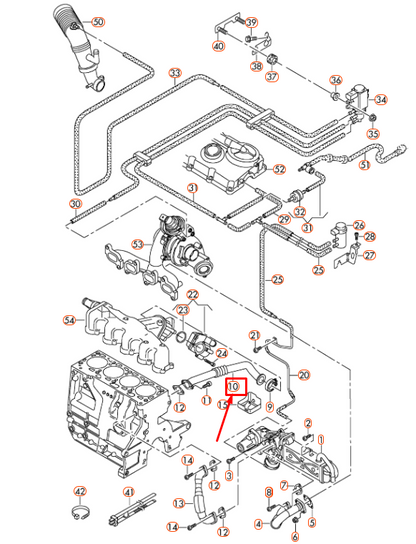 new audi a1 8x egr connecting pipe 03l131521r original