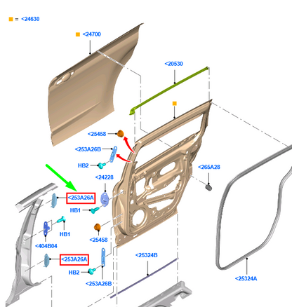 new ford grand c-max mk2 left female sliding side door wedge 1877866 original
